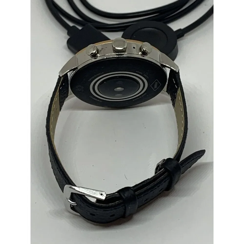 Fossil Venture HR Gen 4 FTW6016 Women's Black Leather Digital Dial Smart Watch